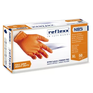 Сверхпрочные нитриловые перчатки оранжевые AuTech Reflexx N85-XL